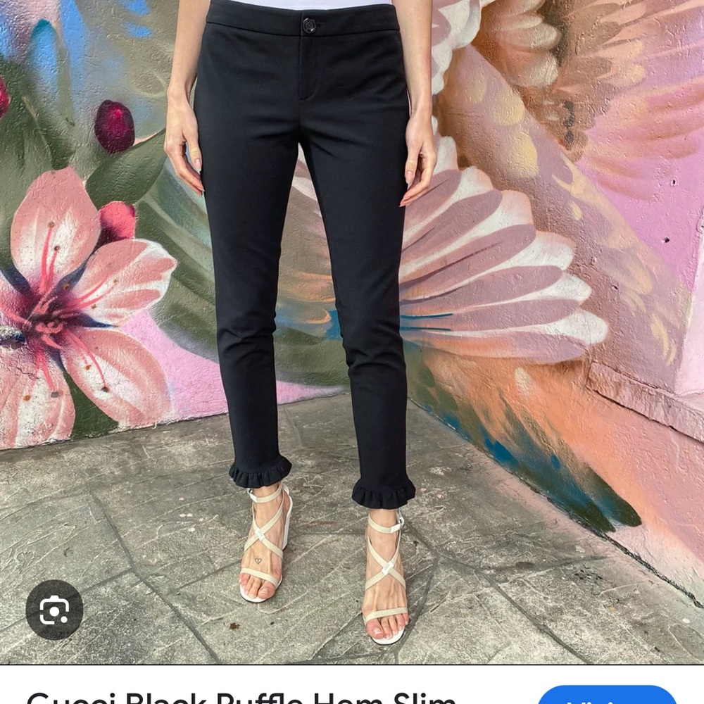 Gucci ruffled hem ankle trouser